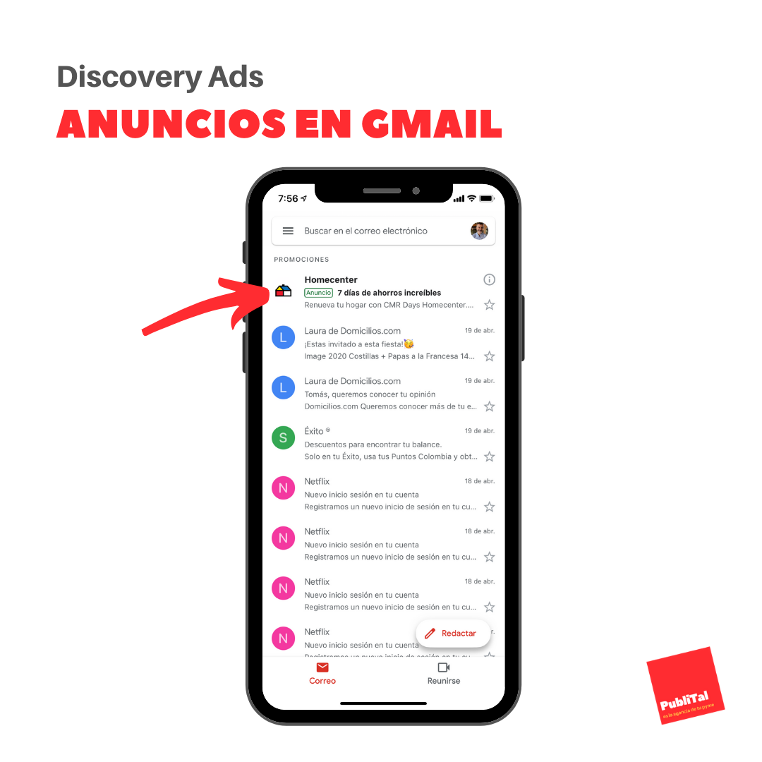 anuncios discovery gmail